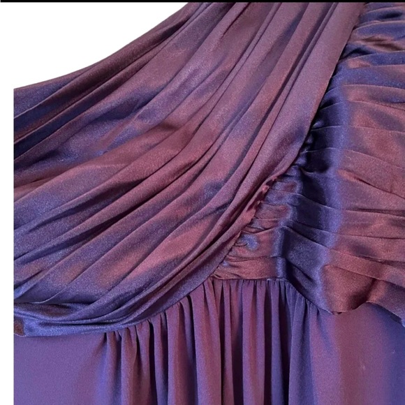David's Bridal Purple One Shoulder Maxi Dress, 20 - Picture 5 of 11